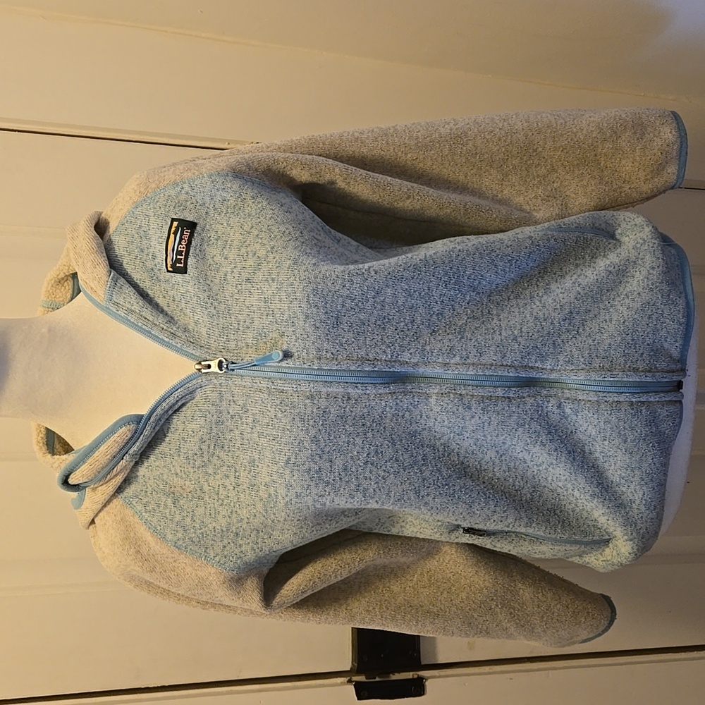 L.L.Bean Sweater Fleece Colorblock Full Zip Hoodie Girls 14-16